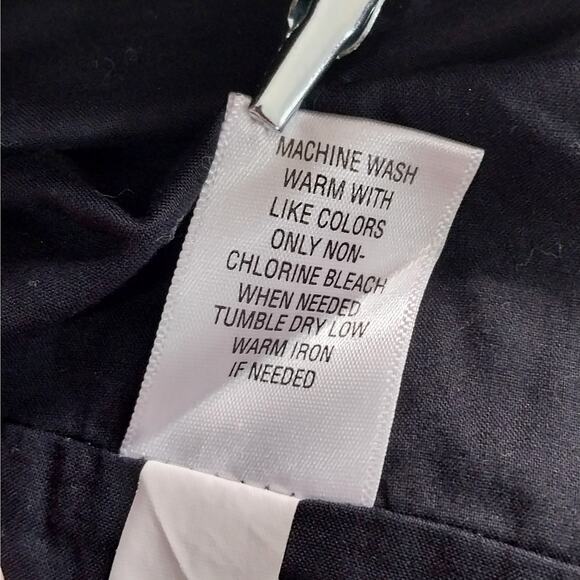 SONOMA! BLACK & WHITE INDIA PRINT COTTON, RUCHED WAIST SUN DRESS! SZ L - Picture 7 of 9